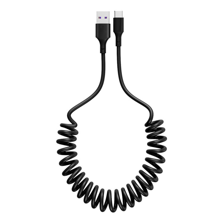 5A USB-C / Type-C to USB Retractable Coiled Fast Charging Cable