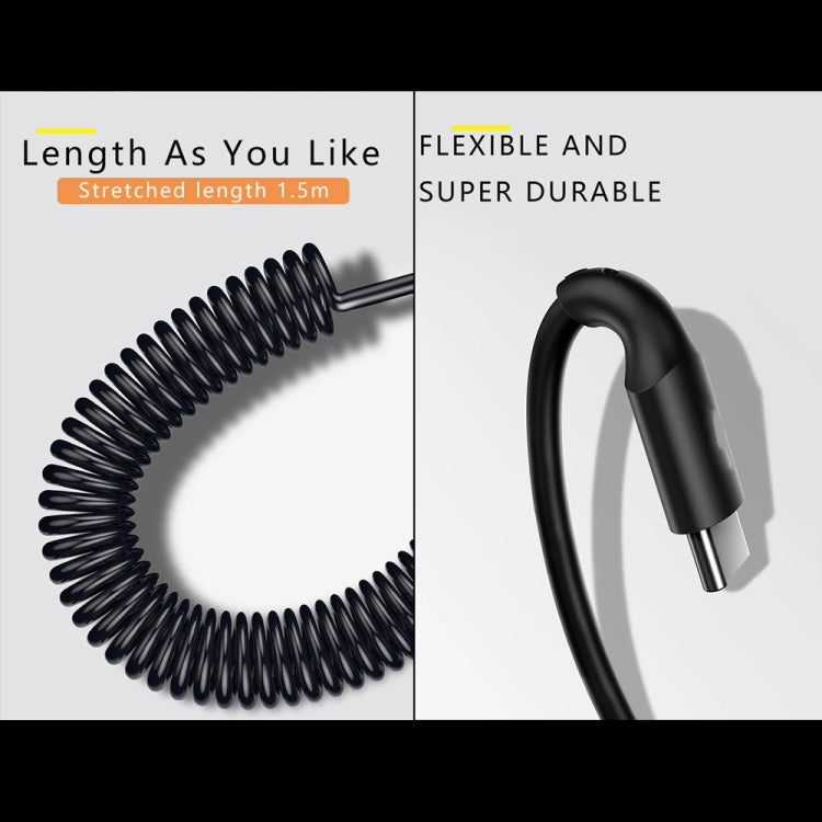 5A USB-C / Type-C to USB Retractable Coiled Fast Charging Cable