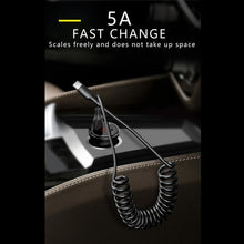 Load image into Gallery viewer, 5A USB-C / Type-C to USB Retractable Coiled Fast Charging Cable