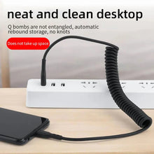 Load image into Gallery viewer, 5A USB-C / Type-C to USB Retractable Coiled Fast Charging Cable