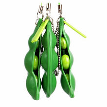 Load image into Gallery viewer, 3 PCS Creative Extrusion Pea Soybean Stress Relief Toy Key Pendant, Random Expression Delivery