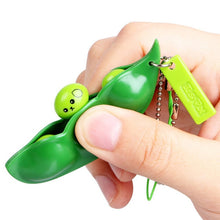 Load image into Gallery viewer, 3 PCS Creative Extrusion Pea Soybean Stress Relief Toy Key Pendant, Random Expression Delivery