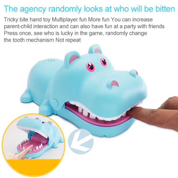 Cartoon Creative Hippo Shape Bite Hand Novelty Tricky Toys with Light and Music, Random Color Delivery