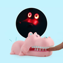 Load image into Gallery viewer, Cartoon Creative Hippo Shape Bite Hand Novelty Tricky Toys with Light and Music, Random Color Delivery