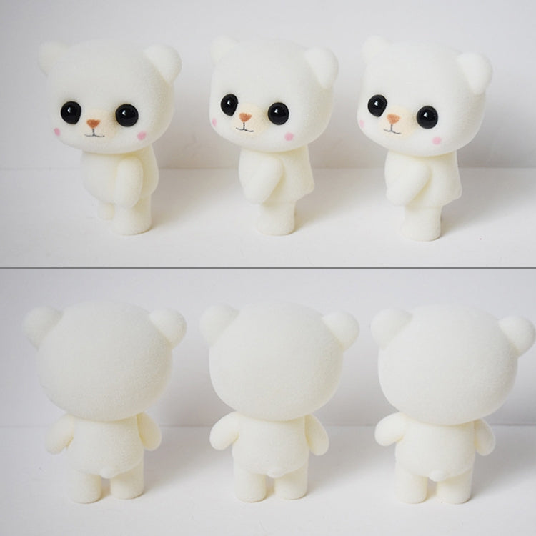 Little Cute PVC Flocking Animal Bear Dolls Creative Gift Kids Toy, Size: 5.5*3.8*6.3cm