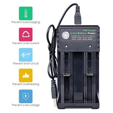 Load image into Gallery viewer, Dual Slot USB Charging Seat 3.7V Lithium Battery Charger