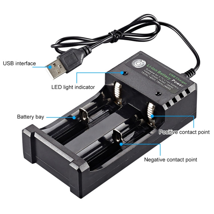 Dual Slot USB Charging Seat 3.7V Lithium Battery Charger