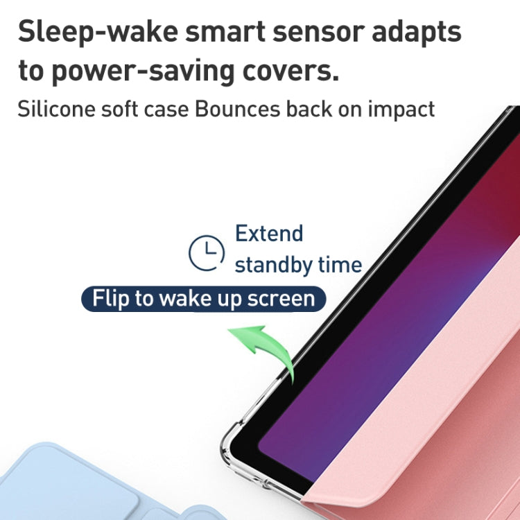 Silicone Airbag Transparent Flat Leather Case with Pen Slot