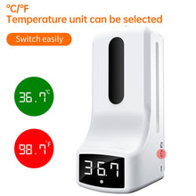 Load image into Gallery viewer, K9 Pro Handsfree Non-contact Body Light-sensitive Distance Sensor Thermometer + 1000ml Automatic Non-contact Liquid Soap Dispenser with Base Mount, K9 Pro