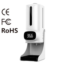 Load image into Gallery viewer, K9 Pro Plus Handsfree Non-contact Body Thermometer + 1000ml Automatic Non-contact Liquid Soap Dispenser with Base Mount, 15 Languages Voice Broadcast, K9 Pro Plus