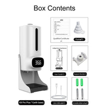 Load image into Gallery viewer, K9 Pro Plus Handsfree Non-contact Body Thermometer + 1000ml Automatic Non-contact Liquid Soap Dispenser with Base Mount, 15 Languages Voice Broadcast, K9 Pro Plus