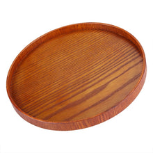 Load image into Gallery viewer, Creative Round Solid Wood Tea Tray Hotel Wooden Tay Storage Tray, Diameter: 37.5cm, Brown, Diameter: 37.5cm