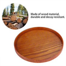 Load image into Gallery viewer, Creative Round Solid Wood Tea Tray Hotel Wooden Tay Storage Tray, Diameter: 37.5cm, Brown, Diameter: 37.5cm