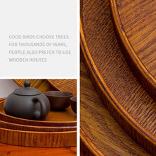 Load image into Gallery viewer, Creative Round Solid Wood Tea Tray Hotel Wooden Tay Storage Tray, Diameter: 37.5cm, Brown, Diameter: 37.5cm