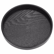 Load image into Gallery viewer, Creative Round Solid Wood Tea Tray Hotel Wooden Tay Storage Tray, Diameter: 30cm, Black, Diameter: 30cm