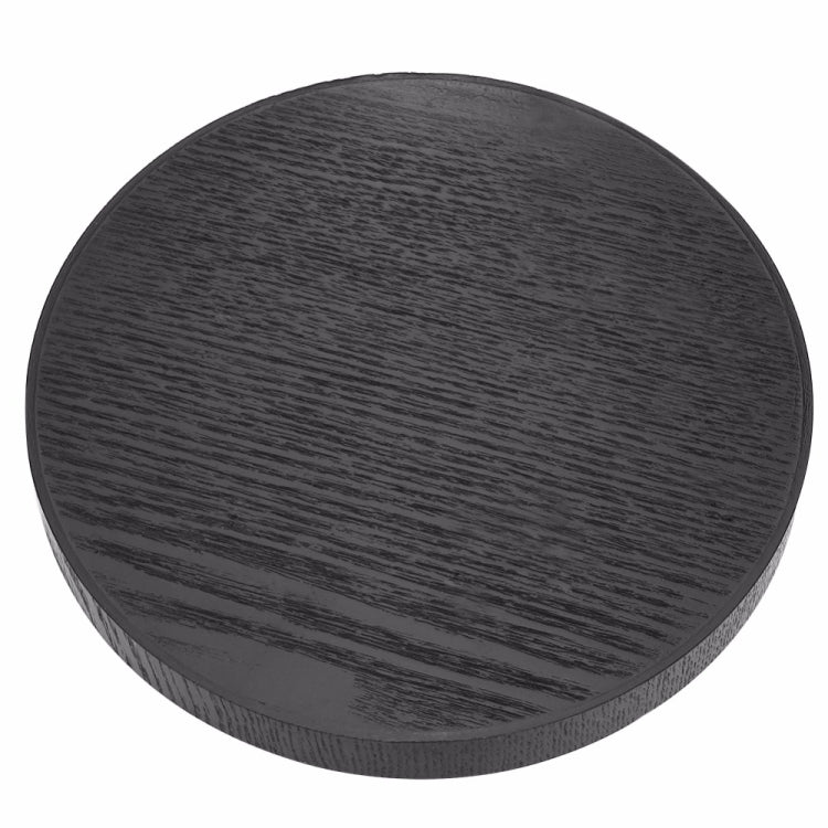 Creative Round Solid Wood Tea Tray Hotel Wooden Tay Storage Tray, Diameter: 30cm, Black, Diameter: 30cm