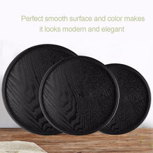 Load image into Gallery viewer, Creative Round Solid Wood Tea Tray Hotel Wooden Tay Storage Tray, Diameter: 30cm, Black, Diameter: 30cm
