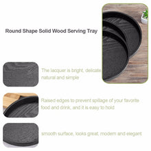Load image into Gallery viewer, Creative Round Solid Wood Tea Tray Hotel Wooden Tay Storage Tray, Diameter: 30cm, Black, Diameter: 30cm