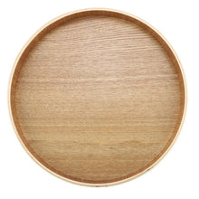 Load image into Gallery viewer, Creative Round Solid Wood Tea Tray Hotel Wooden Tay Storage Tray, Diameter: 33cm, Wood Color, Diameter: 33cm