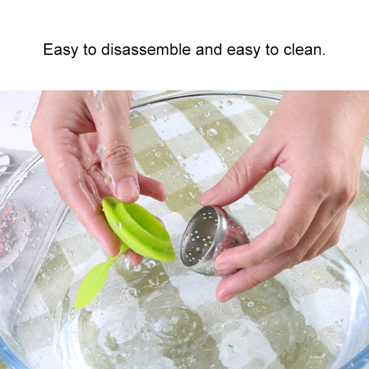 Stainless Steel Leaf Shape Silicone Tea Bag Tea Strainers, Yellow, Red, Rose Red, Baby Blue
