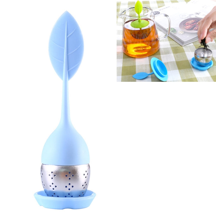 Stainless Steel Leaf Shape Silicone Tea Bag Tea Strainers, Yellow, Red, Rose Red, Baby Blue