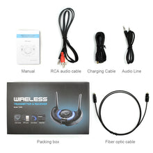 Load image into Gallery viewer, TX800 Optical Fiber Bluetooth 5.0 Transmitter Receiver Audio Adapter with Dual Antennas &amp; OLED Display