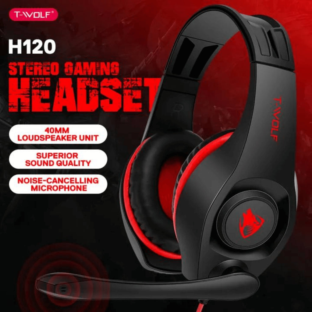 T-WOLF H120 Gaming Headset With Adjustable Mic