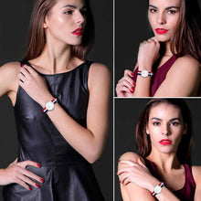 Load image into Gallery viewer, CAGARNY 6813 Concise Style Ultra Thin Quartz Wrist Watch with Striped Nylon Band for Women