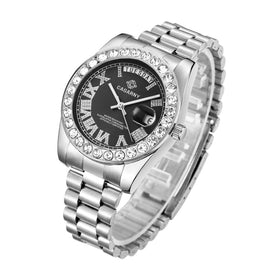CAGARNY 6866 Fashion Life Waterproof Silver Steel Band Quartz Watch