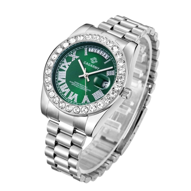 CAGARNY 6866 Fashion Life Waterproof Silver Steel Band Quartz Watch, Silver Steel Band