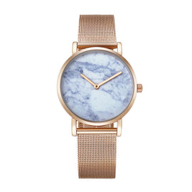CAGARNY 6812 Round Dial Alloy Gold Case Fashion Women Watch Quartz Watches with Stainless Steel Band