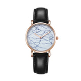 CAGARNY 6812 Round Dial Alloy Gold Case Fashion Women Watch Quartz Watches with PU Leather Band