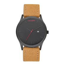 Load image into Gallery viewer, CAGARNY 6850 Fashion Dual Quartz Movement Wrist Watch with Genuine Leather Band(Brown Band Black Window)