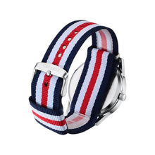 Load image into Gallery viewer, CAGARNY 6865 Concise Style Ultra Thin Waterproof Quartz Wrist Watch with Striped Nylon Band