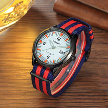 Load image into Gallery viewer, CAGARNY 6859 Concise Style Ultra Thin Waterproof Quartz Wrist Watch with Striped Nylon Band