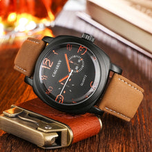 Load image into Gallery viewer, CAGARNY 6833 Fashionable Five Needles Quartz Sport Wrist Watch with Leather Band for Men(Red Scale)