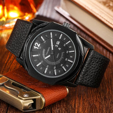 Load image into Gallery viewer, CAGARNY 6838(1) Fashionable Quartz Wrist Watch with Leather Band for Men(Black Window White Scale)