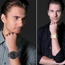 Load image into Gallery viewer, CAGARNY 6838(1) Fashionable Quartz Wrist Watch with Leather Band for Men(Black Window White Scale)