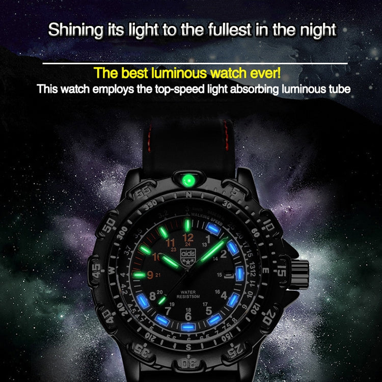 addies MY-049 Outdoor Sports Multifunctional Waterproof Luminous Watch Silicone Watchstrap Watch for Men