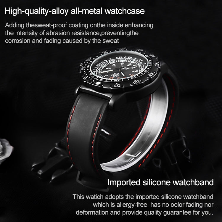addies MY-049 Outdoor Sports Multifunctional Waterproof Luminous Watch Silicone Watchstrap Watch for Men