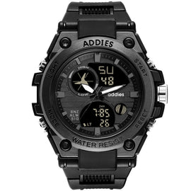addies MY-1818 Luminous Three-window LED Outdoor Sports Multi-function Electronic Watch for Men, Support Calendar / Alarm Clock / Timer