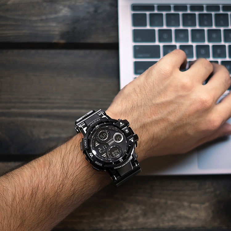 addies MY-1901 Luminous Three-window LED Outdoor Sports Multi-function Electronic Watch for Men, Support Calendar / Alarm Clock / Timer / Talking