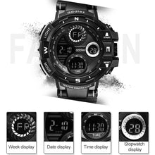 Load image into Gallery viewer, addies MY-1901 Luminous Three-window LED Outdoor Sports Multi-function Electronic Watch for Men, Support Calendar / Alarm Clock / Timer / Talking