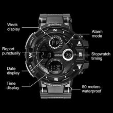 Load image into Gallery viewer, addies MY-1901 Luminous Three-window LED Outdoor Sports Multi-function Electronic Watch for Men, Support Calendar / Alarm Clock / Timer / Talking