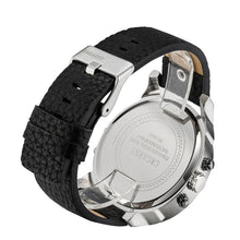 Load image into Gallery viewer, CAGARNY 6820 Fashionable Multifunctional Style Quartz Business Sport Wrist Watch with Leather Band &amp; GMT Time &amp; Calendar &amp; Luminous Display for Men(Brown Band White Window), Brown Band White Window, Black Band White Window, Black Band Blue Window