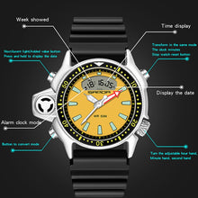 Load image into Gallery viewer, SANDA 3008 Multifunctional Men Outdoor Sports Noctilucent 50m Waterproof Digital Wrist Watch