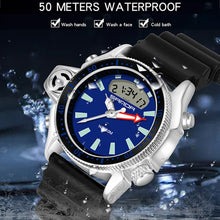 Load image into Gallery viewer, SANDA 3008 Multifunctional Men Outdoor Sports Noctilucent 50m Waterproof Digital Wrist Watch