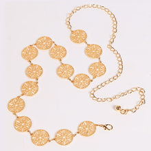 Load image into Gallery viewer, Women Metal Waist Chain Openwork Circle Decoration Waist-chain Lady Dress Belt, Length: 110cm