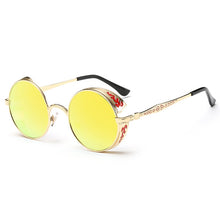 Load image into Gallery viewer, Retro Carved Round Sunglasses, Sunglasses#silver frame ice blue, Sunglasses#silver frame gray sheet, Sunglasses#silver frame white mercury, Sunglasses#rimmed gray tablets, Sunglasses#Tyrant gold box gold, Sunglasses#Gold frame gray sheet               ...
