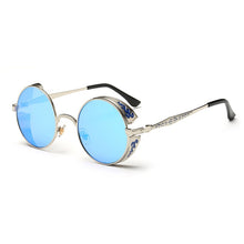 Load image into Gallery viewer, Retro Carved Round Sunglasses, Sunglasses#silver frame ice blue, Sunglasses#silver frame gray sheet, Sunglasses#silver frame white mercury, Sunglasses#rimmed gray tablets, Sunglasses#Tyrant gold box gold, Sunglasses#Gold frame gray sheet               ...